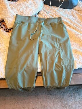 Olive Green MedCouture Jogger Scrub Pants